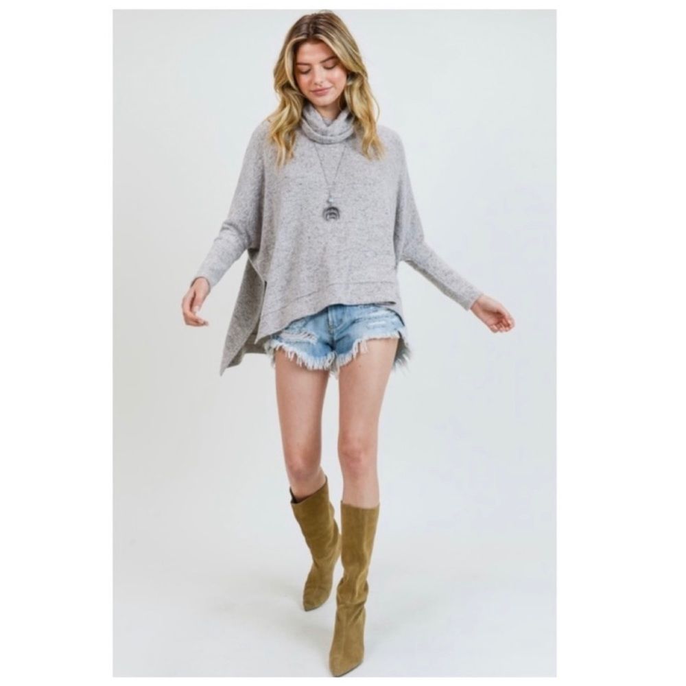 🆕 Oversized Brushed Dolman Sleeved Loose Turtleneck - Picture 6 of 6